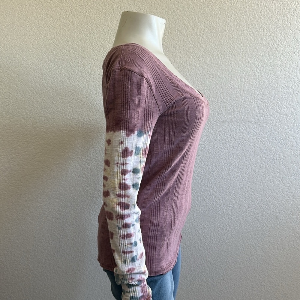 Free People Women's Big Sur Tie-Dye Tee, Misty Mountain Color - Picture 8 of 9